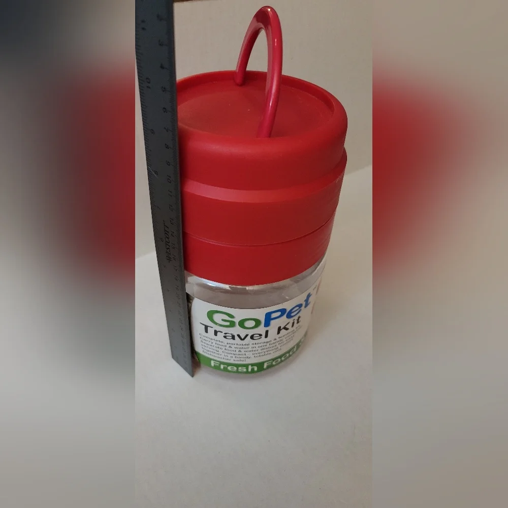 Go Pet Travel food and water Bowl Bowls Kit container Red Clear